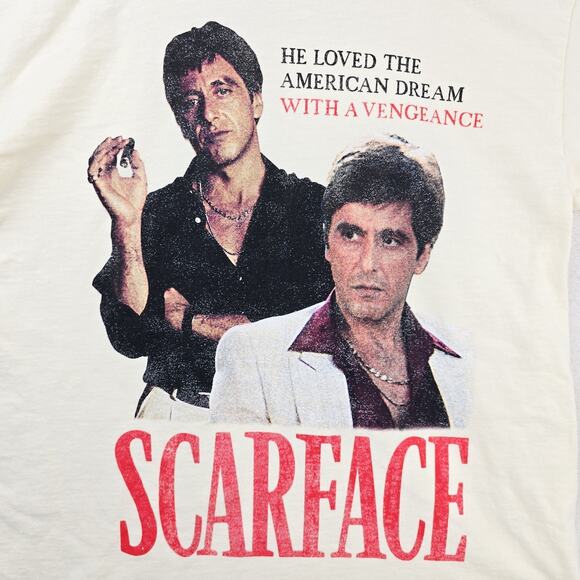 Ripple Junction Scarface Shirt Mens Medium Beige Movie Tony Montana Mafia - Picture 3 of 7